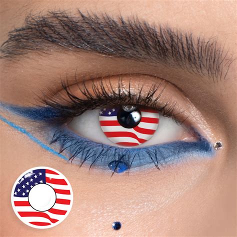 HANIIX USA Flag Costume Yearly Colored Contacts.